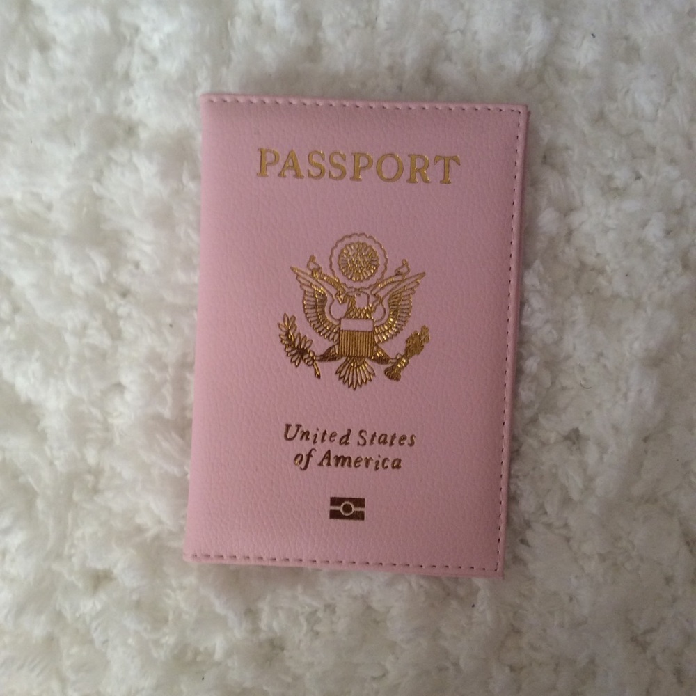 Pink USA passport cover